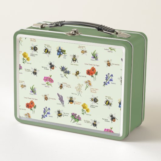 PetitArt | Britse bijen en wilde bloemen | Groen (Voorkant)