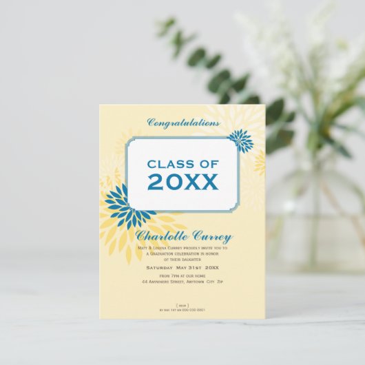 PETITE AFSTUDEREN AANKONDIGING:: AFSTUDEERDER 105  KAART (Staand voorkant)