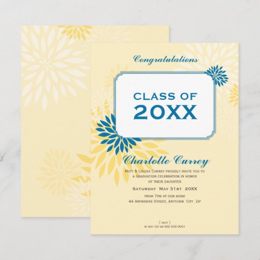 PETITE AFSTUDEREN AANKONDIGING:: AFSTUDEERDER 105  KAART (Voorkant / Achterkant)