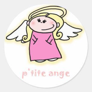 Petite Ange (kleine engeltje in het Frans) Ronde Sticker