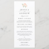 Petite Boeket Bruiloft Menu Kaart | perzik (Voorkant)