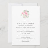 Petite boeket bruiloft uitnodiging | Blozen (Voorkant)