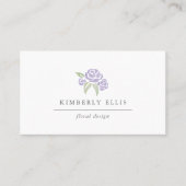 Petite Bouquet | Paarse Waterverf Floral Visitekaartje (Voorkant)