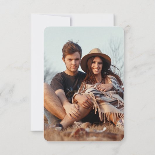 Petite Chic Deco All-in-One QR-codes Foto Weddensc Kaart (Achterkant)