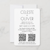 Petite Chic Deco All-in-One QR-codes Foto Weddensc Kaart (Voorkant)