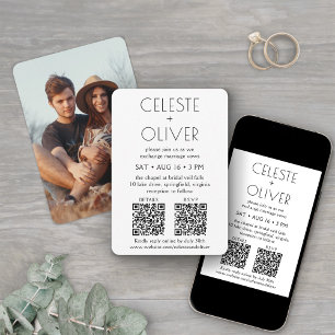 Petite Chic Deco All-in-One QR-codes Foto Weddensc Kaart