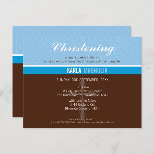 PETITE DOOP UITNODIGEN:: Vrede 4 L Kaart (Voorkant / Achterkant)