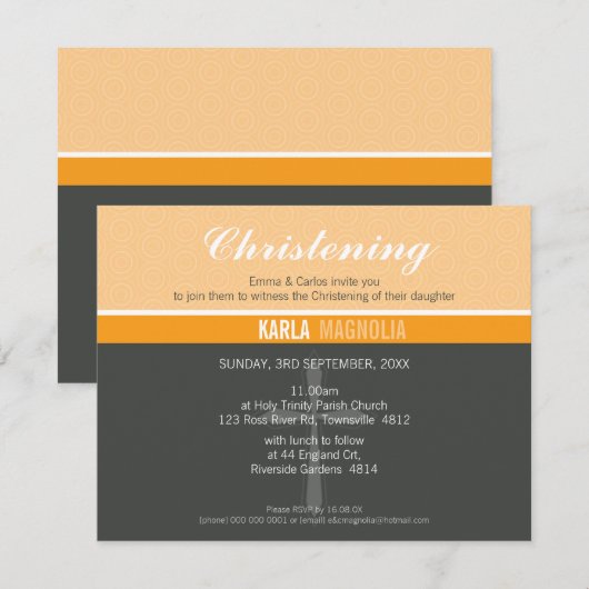 PETITE DOOP UITNODIGEN:: Vrede 6 L Kaart (Voorkant / Achterkant)