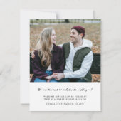 Petite eenvoudige moderne gedurfde naam ingelijst  save the date (Achterkant)