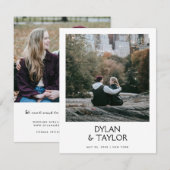 Petite eenvoudige moderne gedurfde naam ingelijst  save the date (Voorkant / Achterkant)