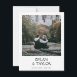 Petite eenvoudige moderne gedurfde naam ingelijst  save the date<br><div class="desc">Modern en eenvoudig Bewaar de datumkaart met een vet naamontwerp in een kleiner formaat. Een strakke,  minimalistische stijl die perfect is voor elke bruiloft. Voeg je eigen foto toe aan de voor- en achterkant. Gebruik het ontwerpgereedschap om de lettertypen of lay-out te wijzigen.</div>