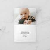 Petite Elegant Gold Script Baby Foto Bedankkaart (Binnen)