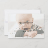 Petite Elegant Gold Script Baby Foto Bedankkaart (Achterkant)