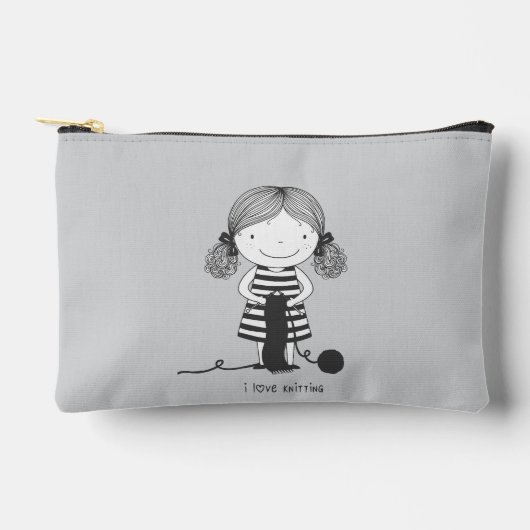 Petite Fille Adorable qui Tricote I Love Knitting Etui (Voorkant)