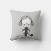 Petite Fille Adorable qui Tricote I Love Knitting Kussen (Voorkant)