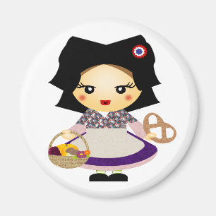 Petite fille alsacienne magneet