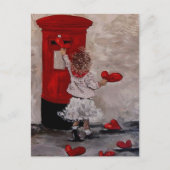 Petite fille postant des coeurs briefkaart (Voorkant)