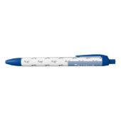 Petite Fleur Kleine Bloem Aangepaste Naam Blauwe Inkt Pen (Bovenkant)