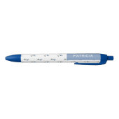 Petite Fleur Kleine Bloem Aangepaste Naam Blauwe Inkt Pen (Bodem)