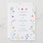 Petite Floral bruiloft uitnodiging voor Elegant (Voorkant)