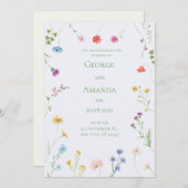 Petite Floral bruiloft uitnodiging voor Elegant (Voorkant / Achterkant)