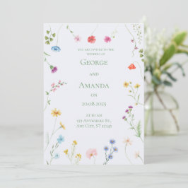 Petite Floral bruiloft uitnodiging voor Elegant