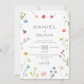 Petite Floral Patroon Wedding Kaart (Voorkant)