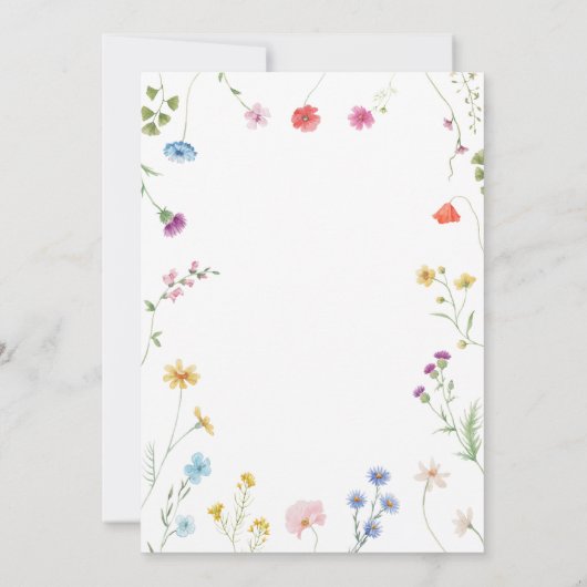 Petite Floral Patroon Wedding Kaart (Achterkant)
