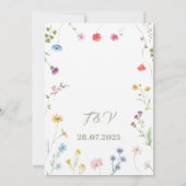 Petite Floral Waterverf bruiloft uitnodiging (Achterkant)