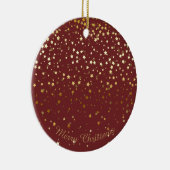 Petite Golden Stars Kerst Ornament-Burgandy Keramisch Ornament (Rechts)