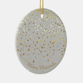Petite Golden Stars-kerstversiering-grijs Keramisch Ornament (Rechts)