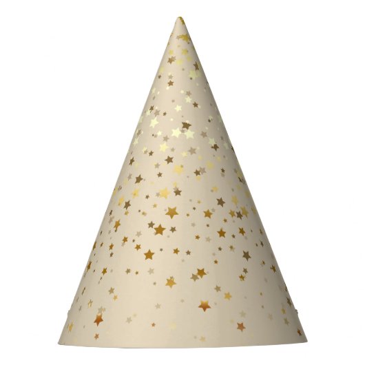 Petite Golden Stars Party - Pet-Beige Feesthoedjes (Voorkant)