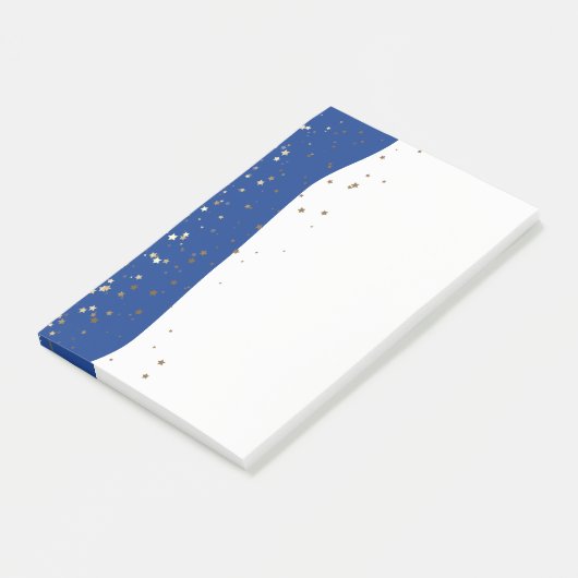 Petite Golden Stars Wave Post-it-Notes-Blue Post-it® Notes (Schuin)