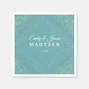 Petite Golden Stars Wedding Paper Napkins Servet