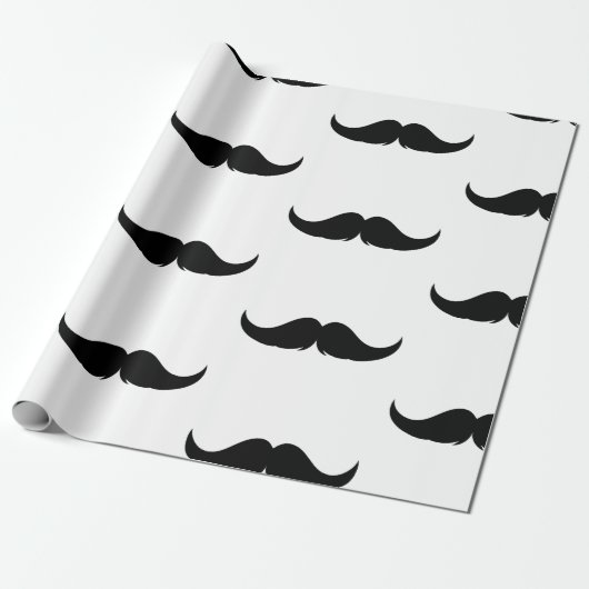 Petite Handlebar Mustache Cadeaupapier (Uitgerold)