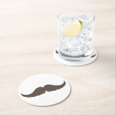Petite Handlebar Mustache Ronde Kartonnen Onderzetter (Insitu)