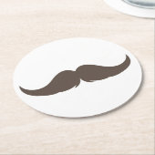 Petite Handlebar Mustache Ronde Kartonnen Onderzetter (Gebogen)