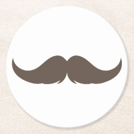 Petite Handlebar Mustache Ronde Kartonnen Onderzetter
