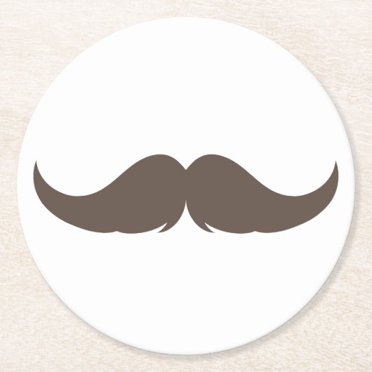 Petite Handlebar Mustache Ronde Kartonnen Onderzetter (Voorkant)