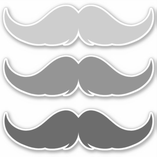  Petite Handlebar Mustache Sticker (Voorkant)