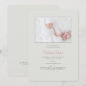 Petite Hart Herdenkingsfotokaart Aankondiging (Voorkant / Achterkant)