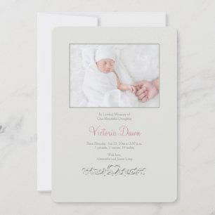 Petite Heart Herdenkingsfotokaart Aankondiging