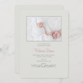 Petite Heart Memorial Photo Card Aankondiging (Voorkant / Achterkant)