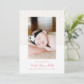 Petite Hearts Birth Announement Aankondiging (Staand voorkant)