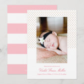 Petite Hearts Birth Announement Aankondiging (Voorkant / Achterkant)