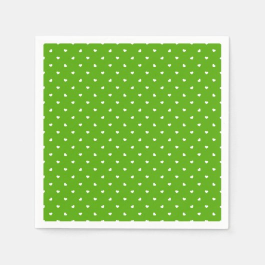 Petite Hearts over Bright Green Servet (Voorkant)