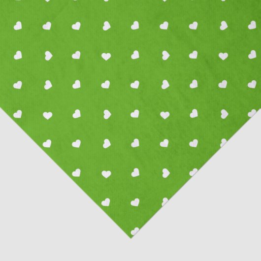 Petite Hearts over Bright Green Tissuepapier (Detail)