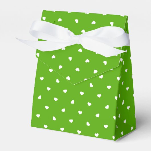 Petite Hearts over de Bright Green Favor Box Bedankdoosjes (Voorkant Zijde)