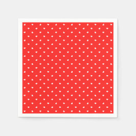 Petite Hearts over rood papier Servet