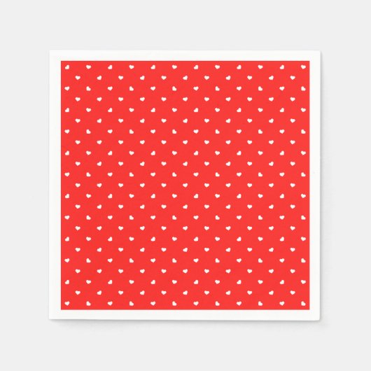 Petite Hearts over rood papier Servet (Voorkant)